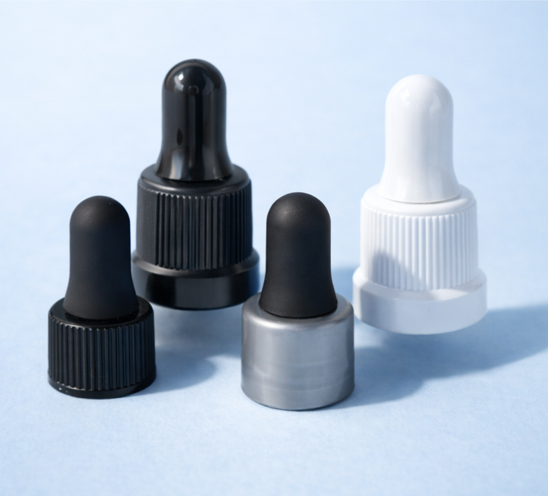 Tampas. Compatíveis com diversos frascos e sistemas.