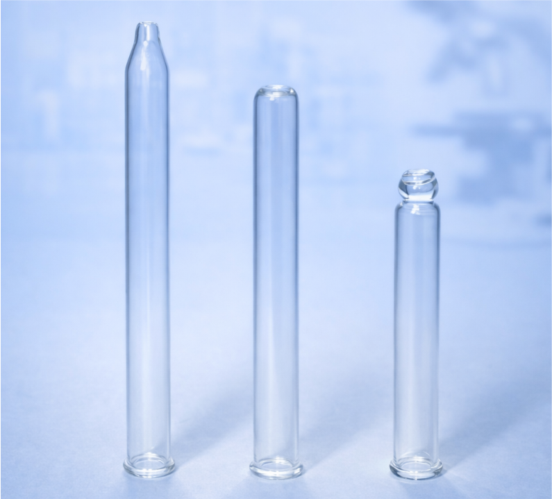 Cânulas de vidro. Fabricadas sob medida para seu projeto